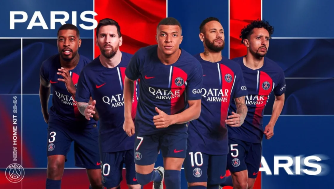 PSG presentó su nueva camiseta con Messi como uno de sus modelos