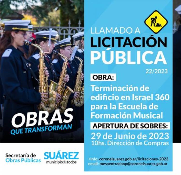 Licitacion Publica: “Terminación de Edificio en Calle Israel Nº 360 para la Escuela de Formación Musical”