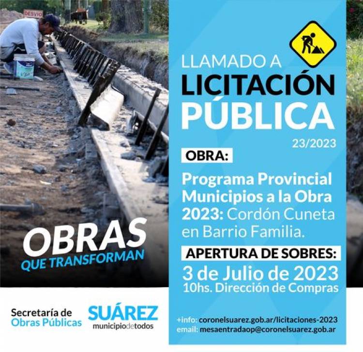 Licitacion Publica: "Cordón Cuneta en Barrio Familia"