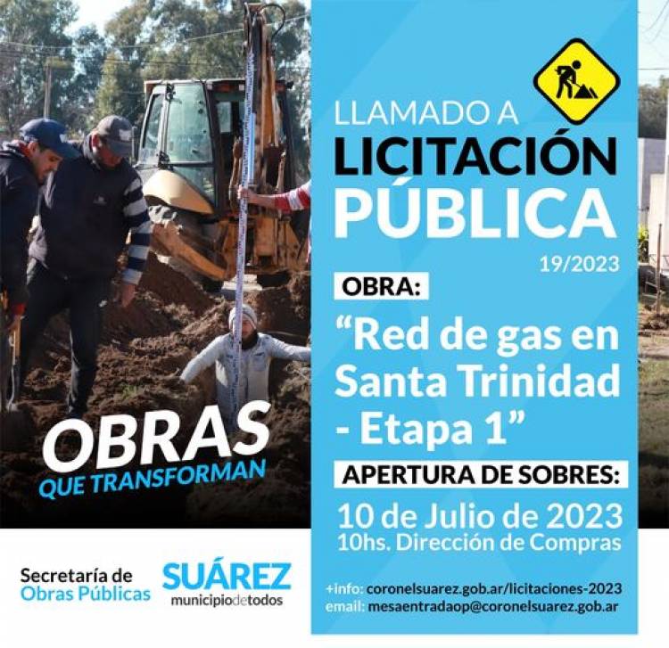 Licitacion Publica: Red de Gas en Santa Trinidad – ETAPA I