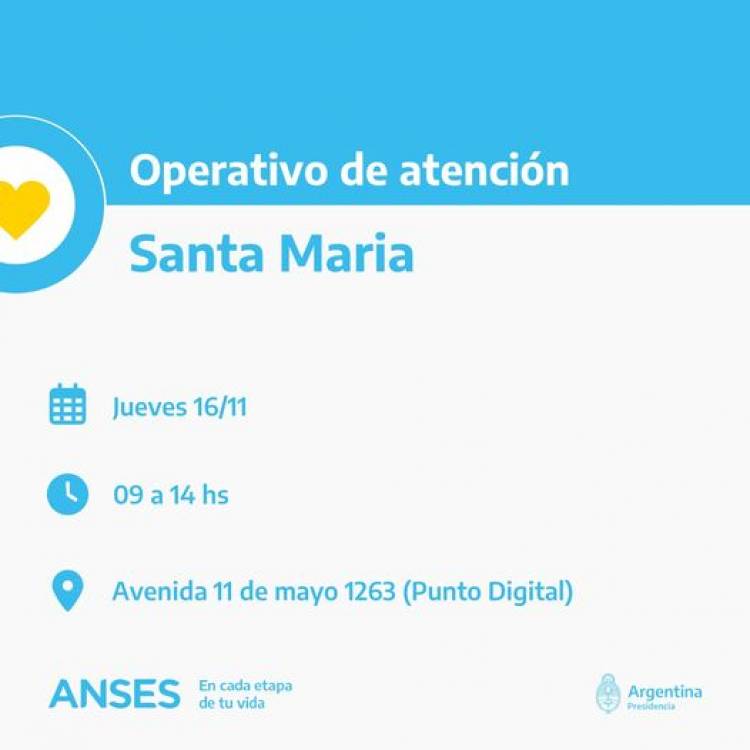 Atención al público en el Punto de Contacto de Anses en Santa María