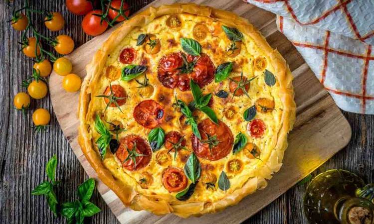 Receta de tarta caprese con masa integral hecha en casa