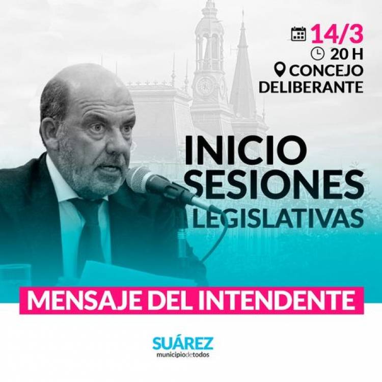 El Intendente Ricardo Moccero inaugurará el período de sesiones ordinarias del Concejo Deliberante