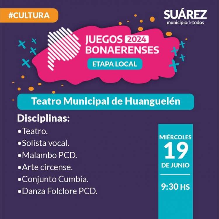 Etapa Municipal de los Juegos Bonaerenses 2024 Área Cultura 
