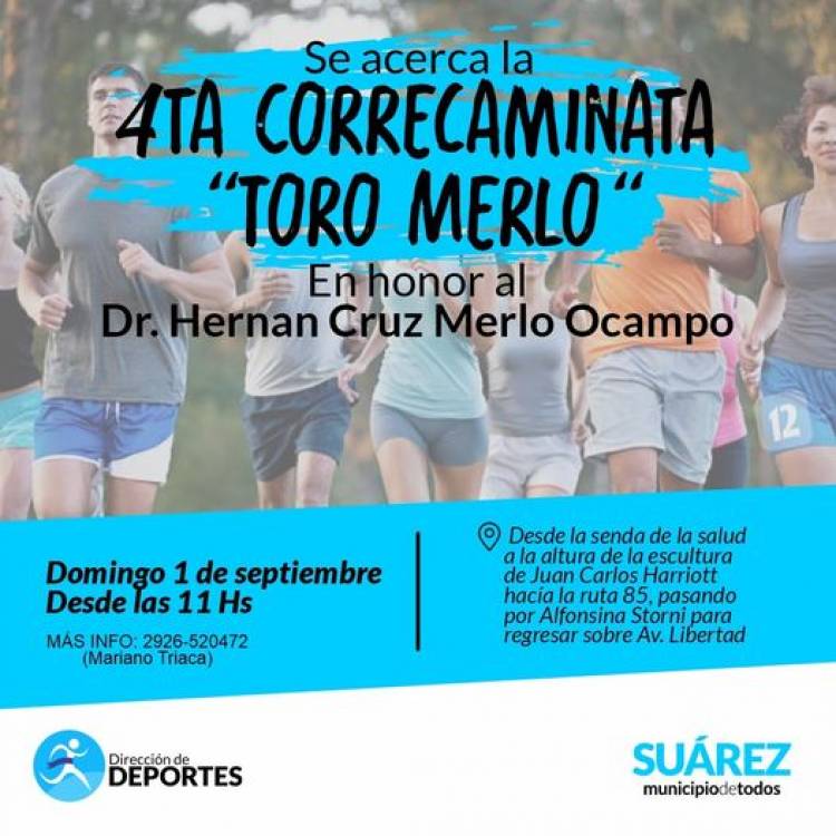 Se acerca la 4ta. Correcaminata “Toro Merlo” para continuar concientizando sobre las enfermedades neurodegenerativas