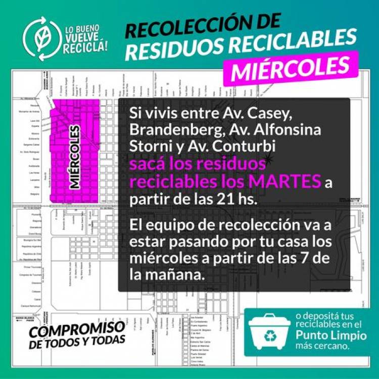 Reciclar es fácil: separá y sacá tu bolsa la noche anterior