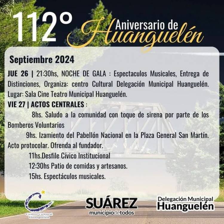  ¡Huanguelén Celebra su 112º Aniversario!