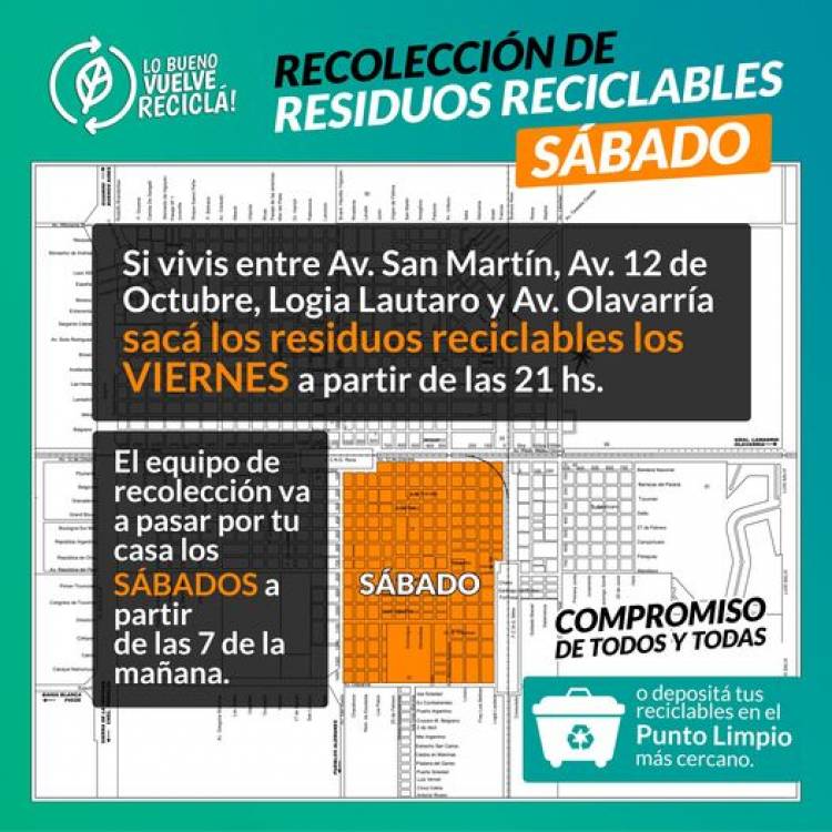 Reciclar es fácil: separá y sacá tu bolsa la noche anterior