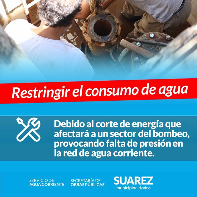 Restriccion en el consumo de agua corriente