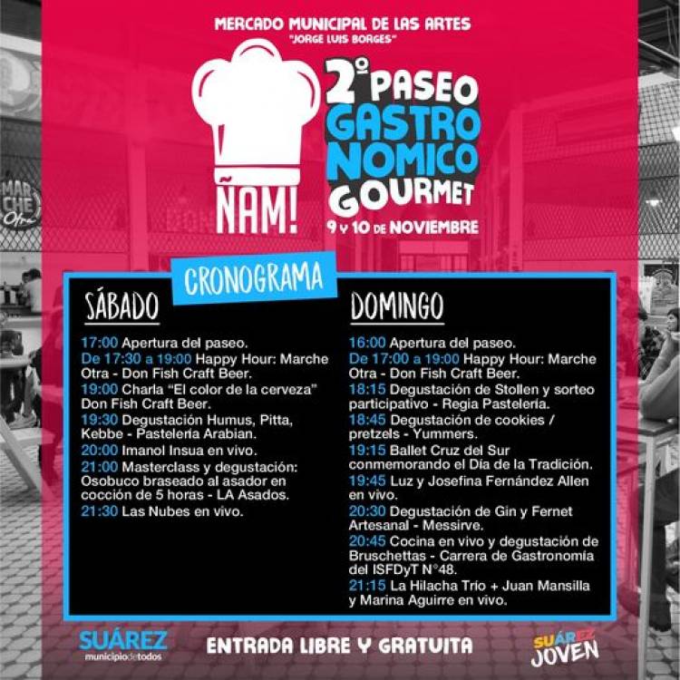 Este fin de semana disfrutá la 2° edición de ÑAM, el paseo gastronómico gourmet en el Mercado de las Artes! 