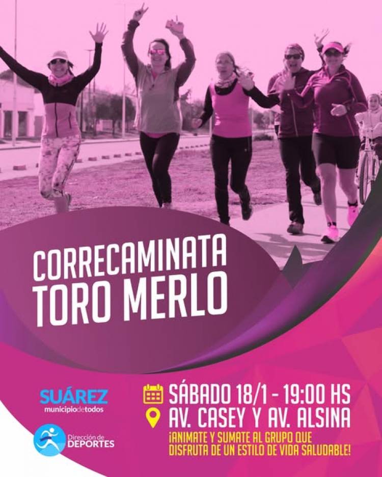 Arrancá el año con energía y de manera saludable con las “Correcaminatas Toro Merlo” 