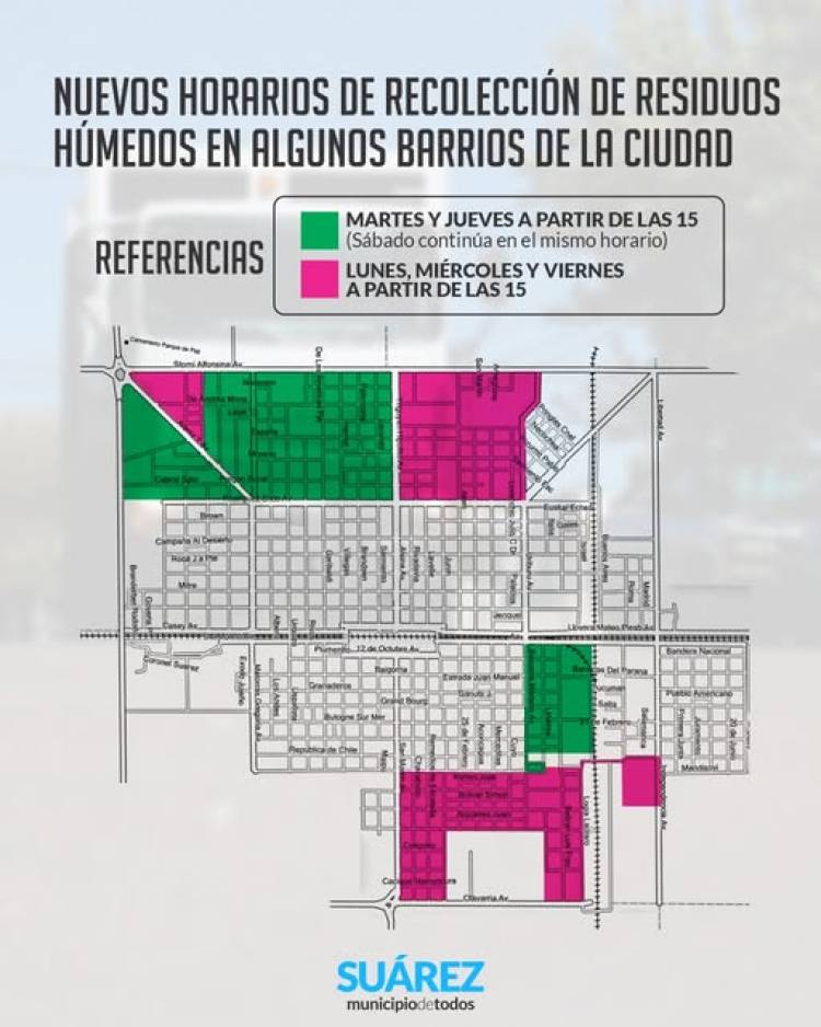 ¡Atención vecinos! Nuevos horarios en la recolección de residuos húmedos 
