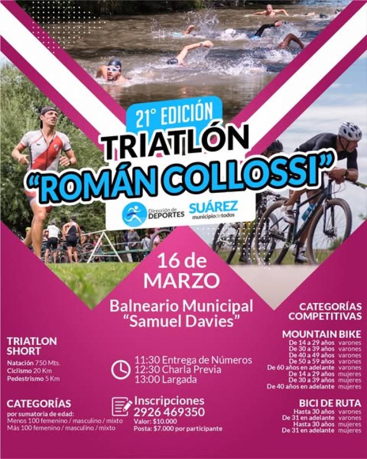 ¡Prepárate  para la 21º edición del Triatlón "Román Collossi"!