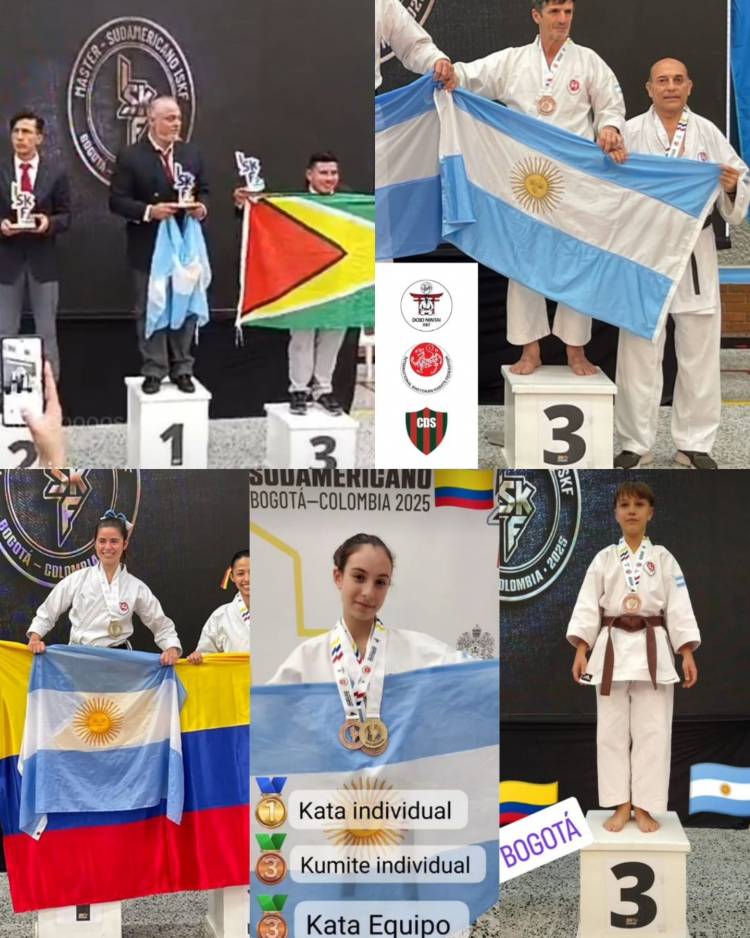 Resultados de nuestros representantes, en la selección Argentina, en el IV Sudamericano de Karate ISKF en Bogotá, Colombia