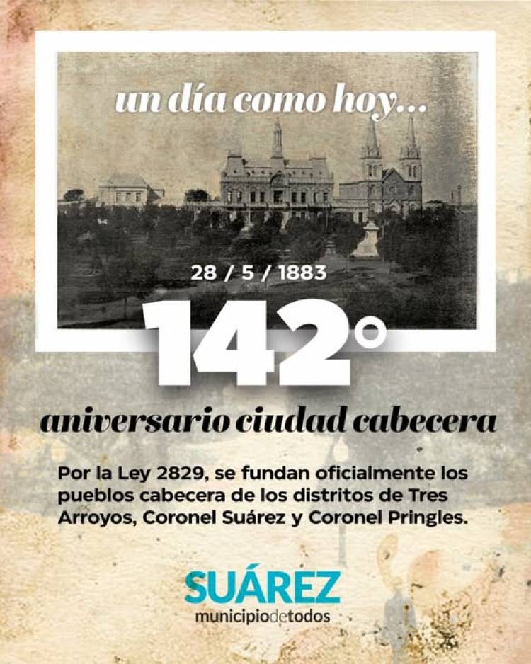 28 de mayo de 1883 Aniversario Ciudad Cabecera