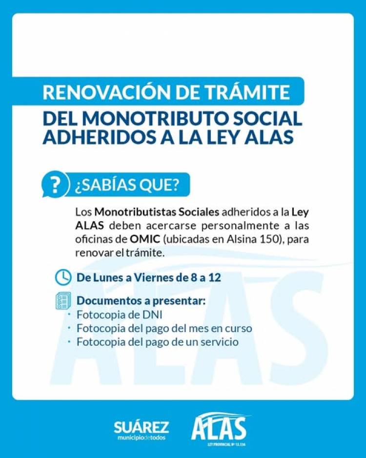 INFORMACIÓN PARA MONOTRIBUTISTAS SOCIALES