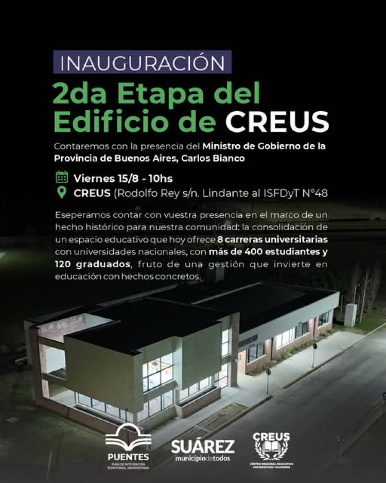 Se inaugura la 2° etapa del edificio del CREUS