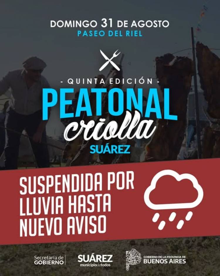 Suspensión de la Peatonal Criolla