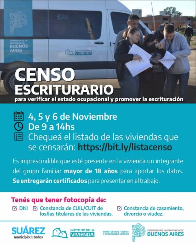Censo de Viviendas Sociales en Coronel Suárez
