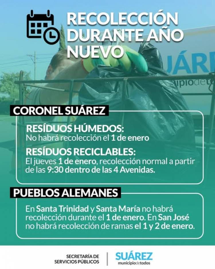 Recolección de residuos durante Año Nuevo