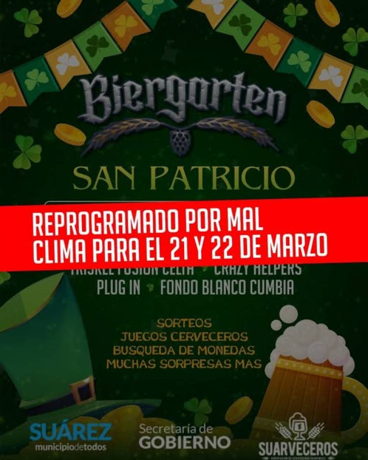 Se reprograma la Biergarten por cuestiones climáticas