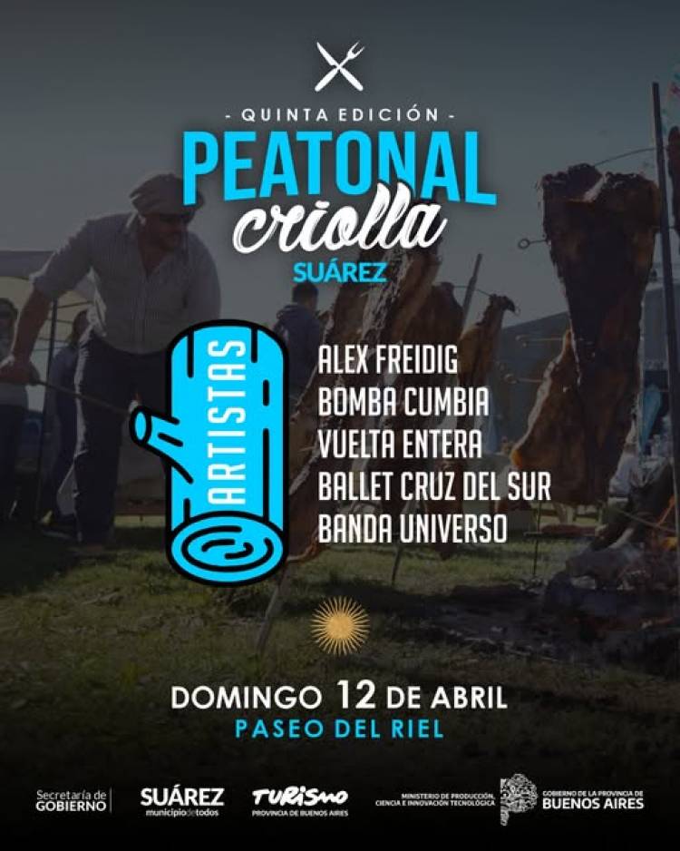 Este domingo, Suárez se enciende: vuelve la Peatonal Criolla y no te la podés perder