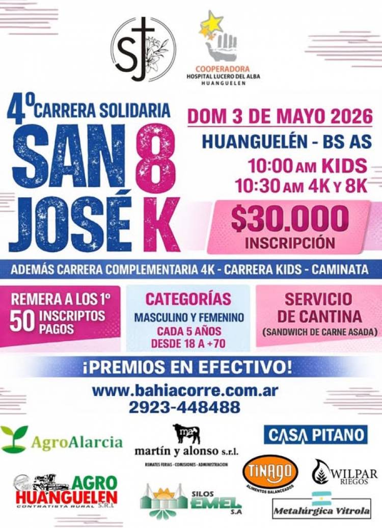  Se viene la 4° Carrera Solidaria San José 8K