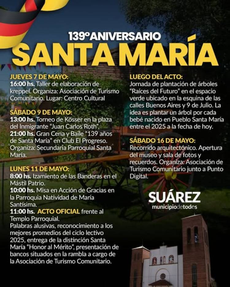 Santa María palpita el 139º aniversario de su fundación
