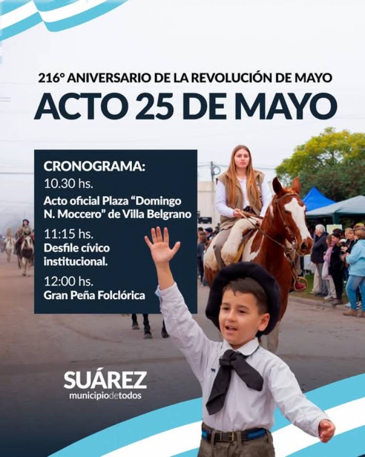 Celebremos juntos el 216° aniversario de la Revolución de Mayo