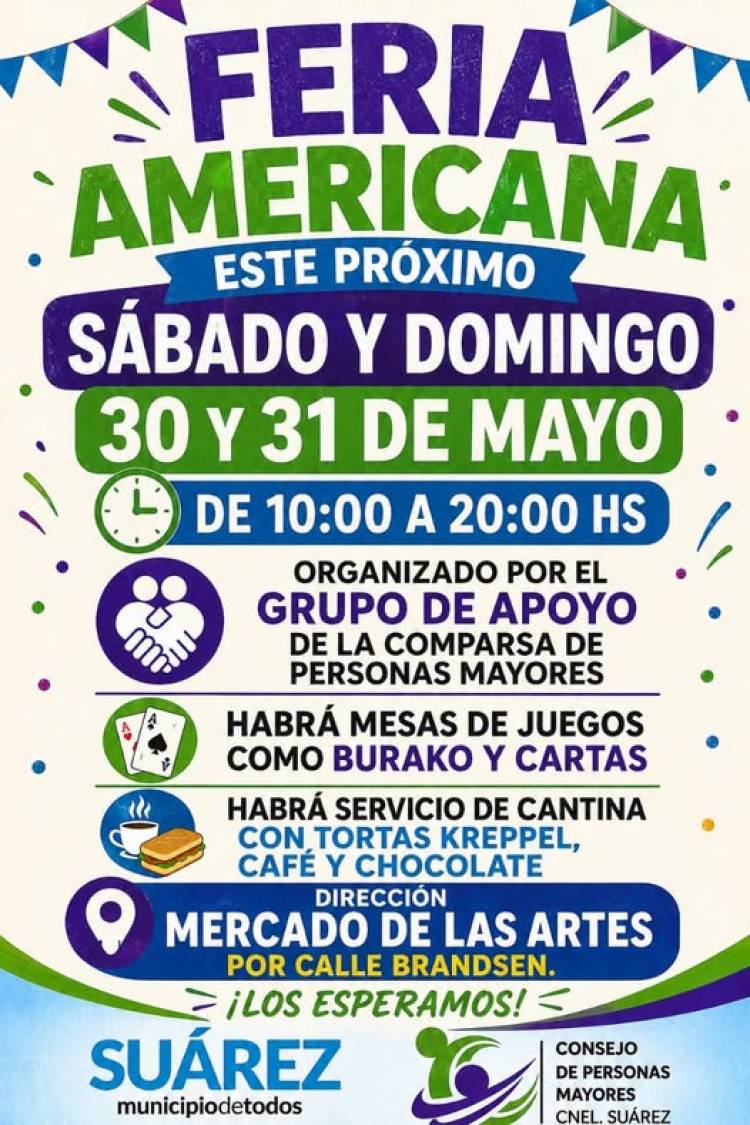 Llega la Feria Americana del Grupo de Apoyo a la Comparsa de Personas Mayores
